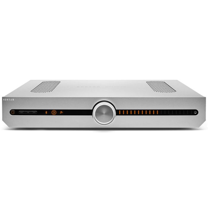 Roksan Attessa Streaming BluOS versterker zilver recht voor