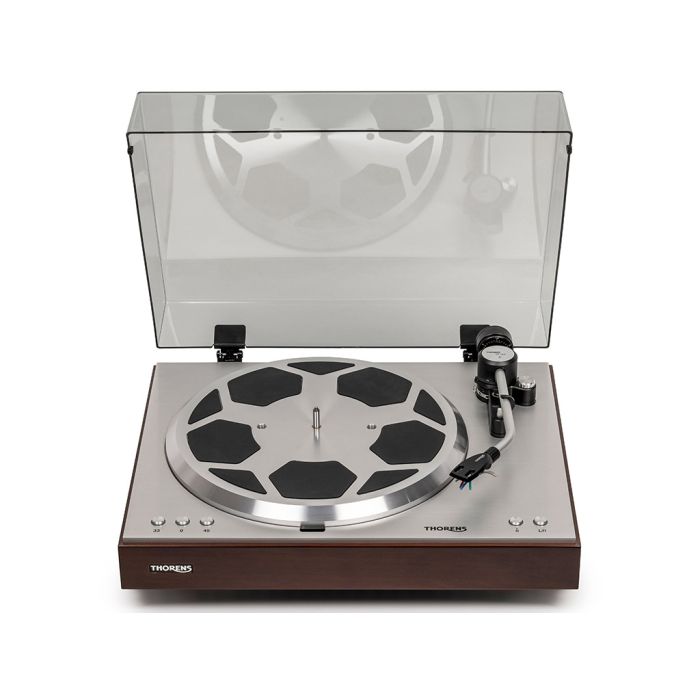 Thorens TD 404 DD platenspeler walnoot hoogglans