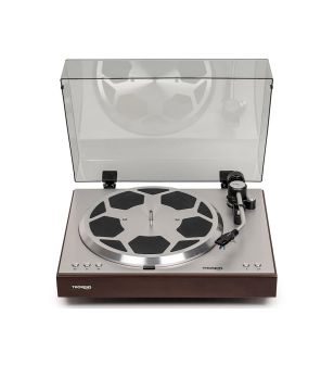 Thorens TD 404 DD platenspeler walnoot hoogglans