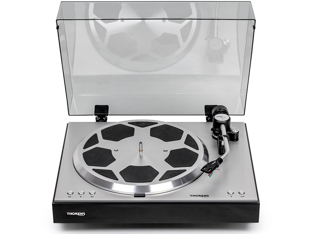 Thorens TD 404 DD platenspeler zwart hoogglans